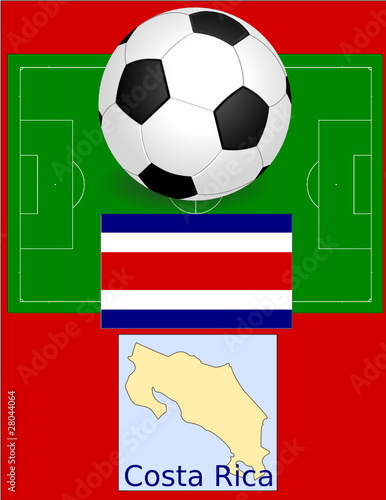 Costa Rica soccer football world flag map