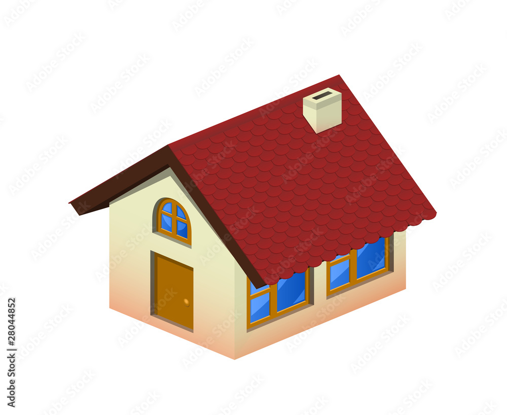 Isometric home icon with tiling Isometric home icon with tiling