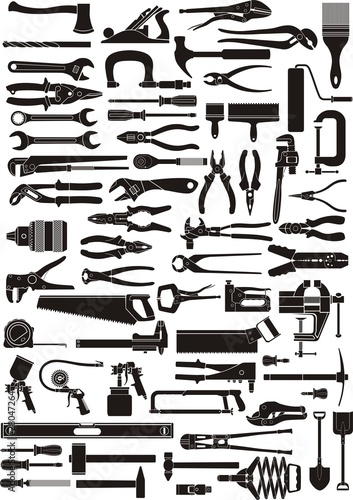 tool silhouettes set