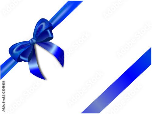 Blue bow and blue ribbon