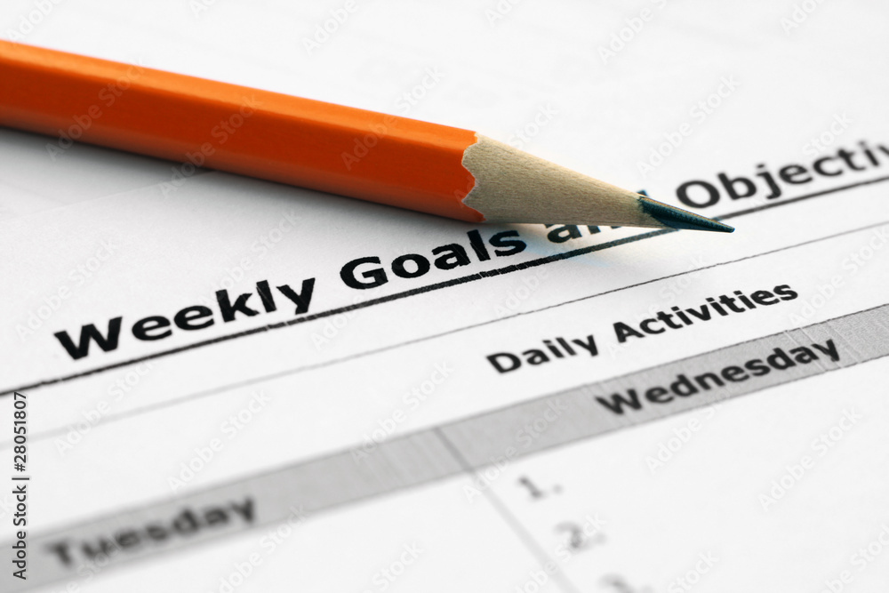 Weekly goals and objectives