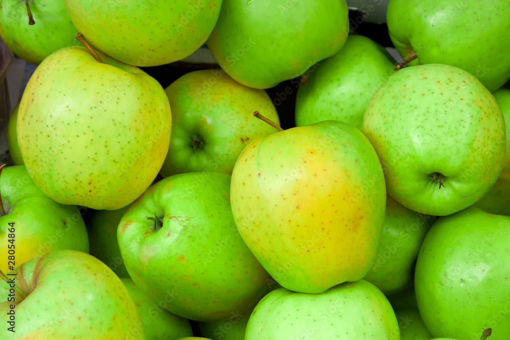 Green apples background Green apples background