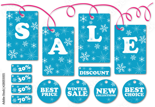 Set of sale labels and symbols