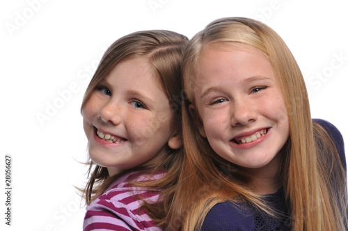 Two girls smiling