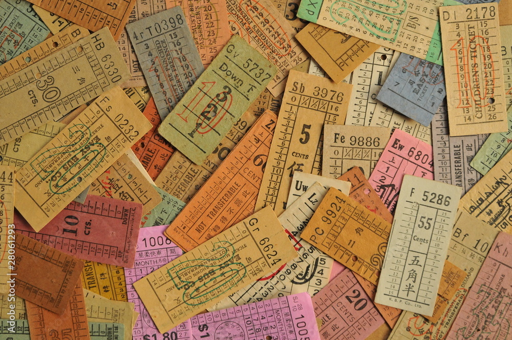 Assortment Of Old Bus Tickets
