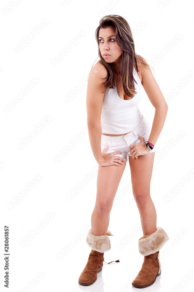 Beautiful and happy young Woman with a shorts Beautiful and happy young Woman with a shorts