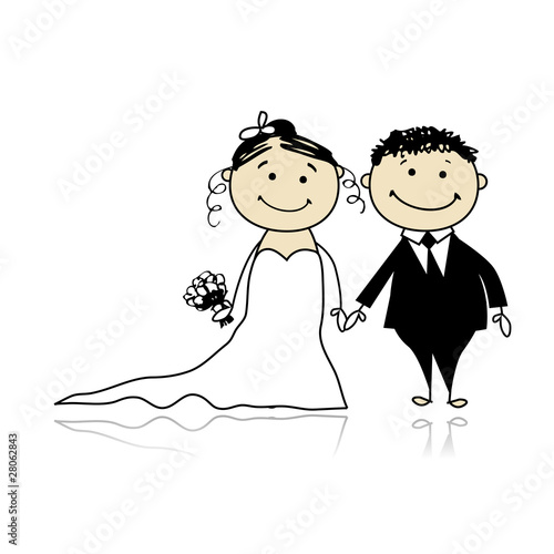 Wedding ceremony - bride and groom together for your design