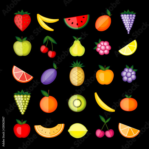 Energy fruits. Vector collection for your design