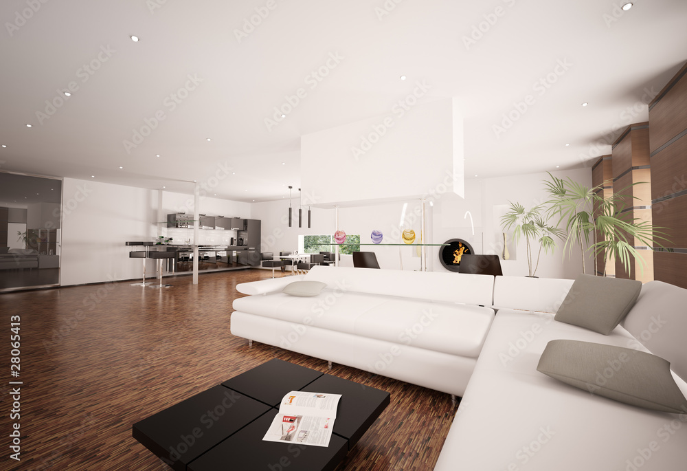 Fototapeta premium Modern Apartment Interior 3d render