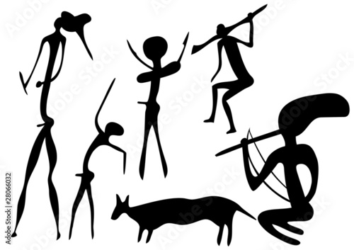 primitive art - various figures - vector