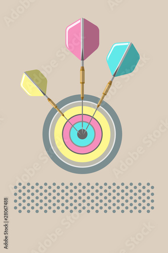 Poster darts and a target A