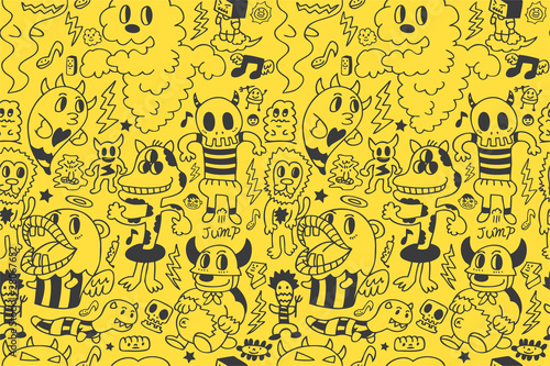 seamless monster pattern