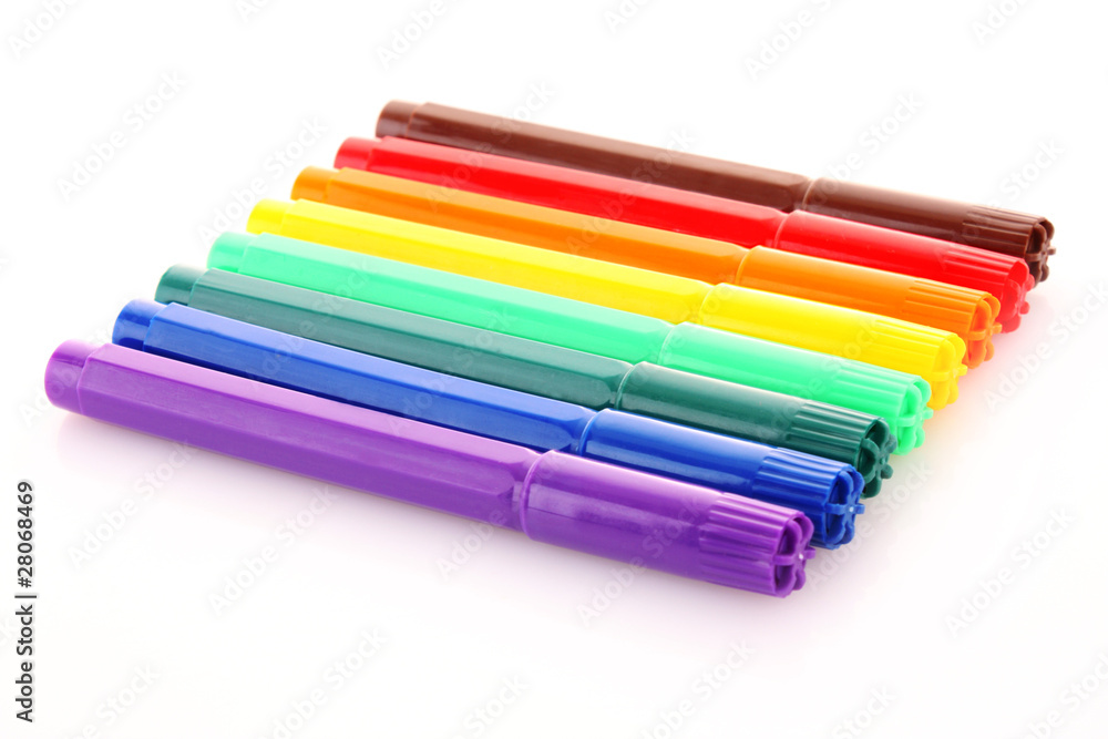 Felt pens on white background Felt pens on white background
