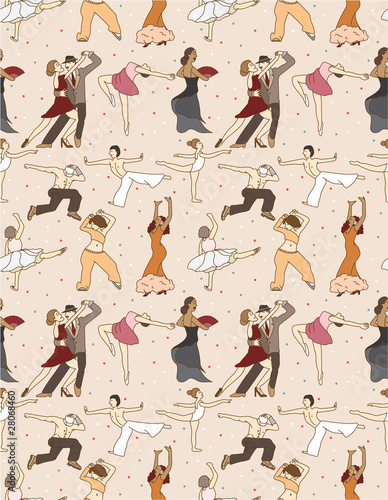 seamless dancer pattern