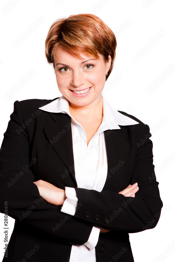 Beautiful businesswoman with her arms crossed Beautiful businesswoman with her arms crossed