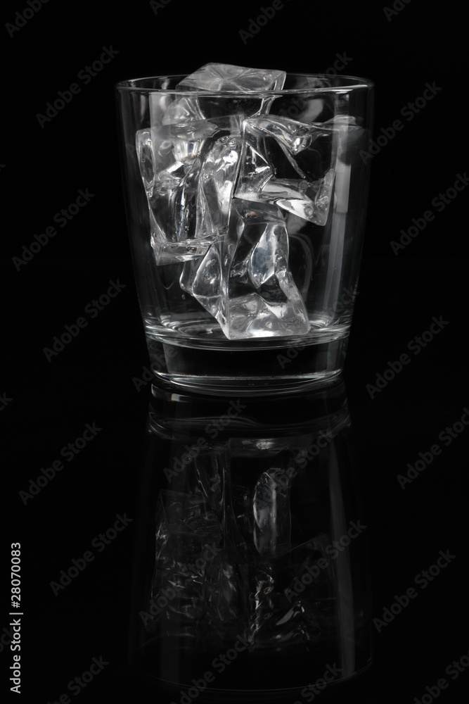 Glasses with ice on a black background Glasses with ice on a black background