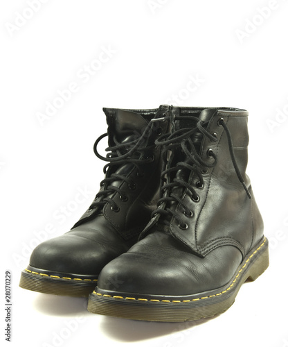 Black leather boot