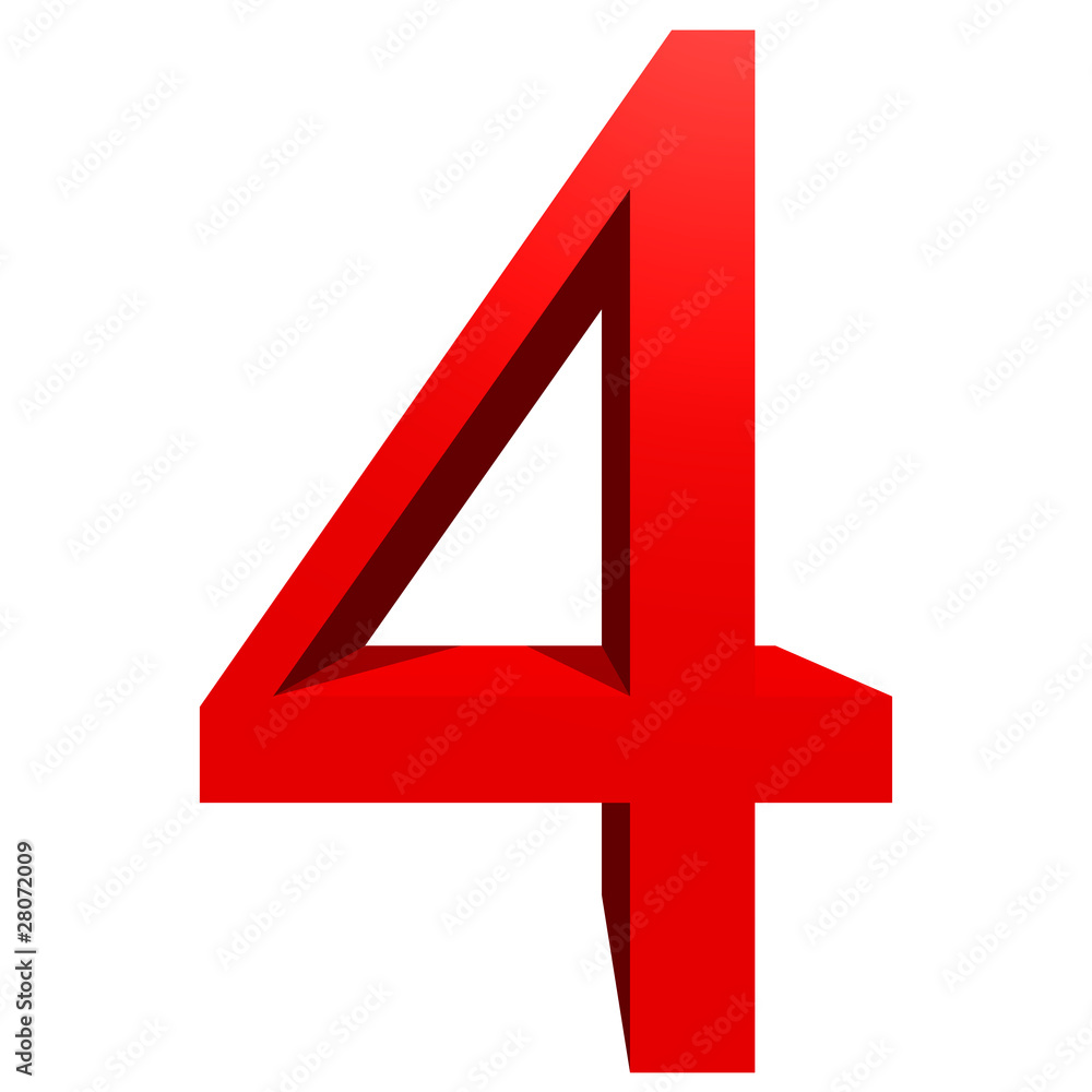 Fototapeta premium High resolution 3D red font isolated on white background