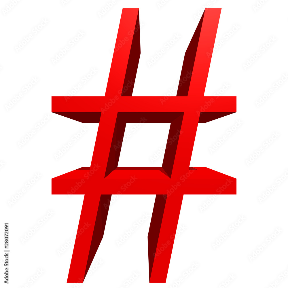 Obraz premium High resolution 3D red symbol isolated on white background