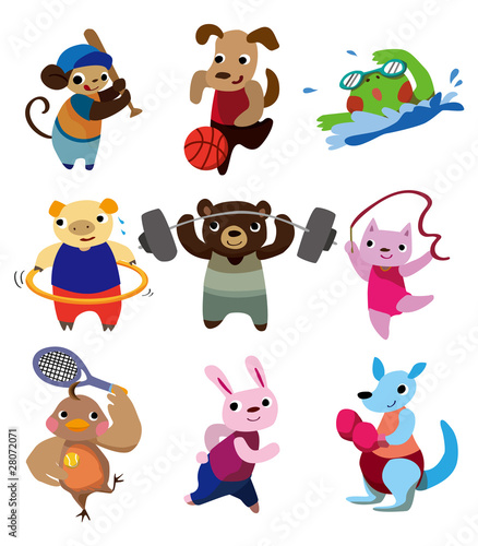 cartoon animal sport