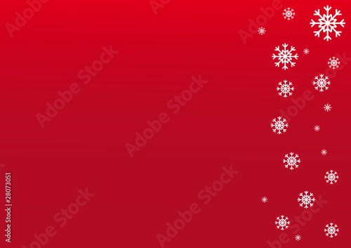 Schneeflocken auf rotem Hintergrund