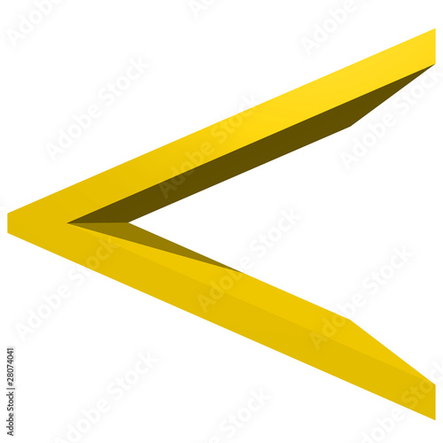 High resolution 3D yellow symbol isolated on white background