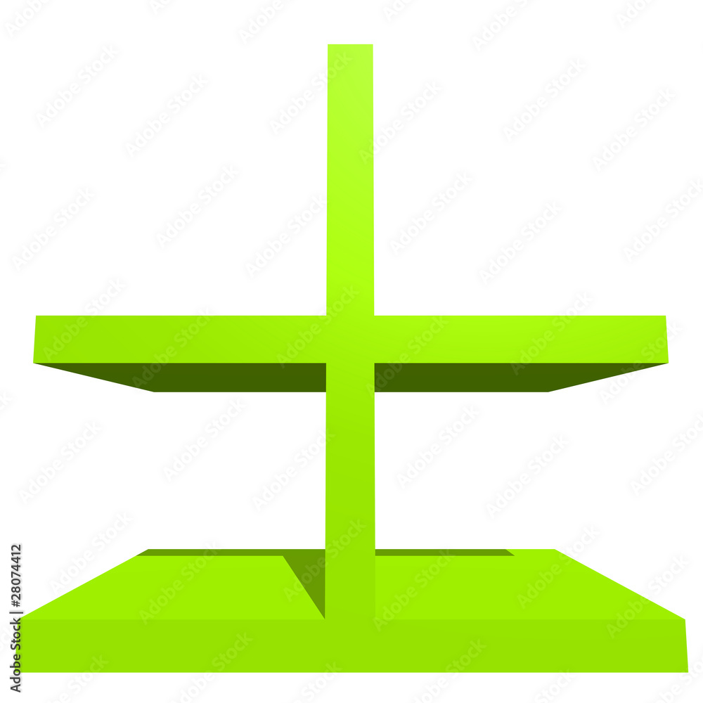 Obraz premium High resolution 3D green symbol isolated on white background