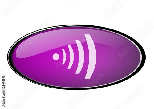 Web button in purple with communication icon