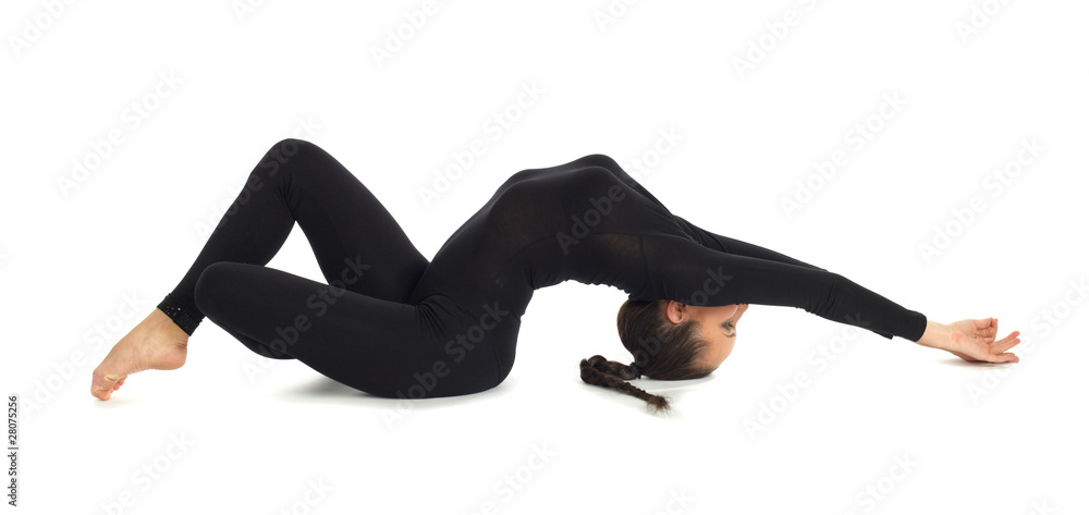 Fototapeta premium Gymnastic posing on white