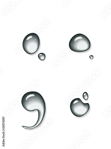 Vector water semicolon and colon sign - water font photo