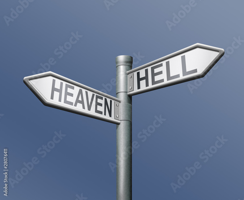 roadsign heaven hell