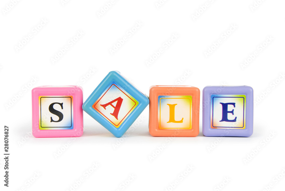 Blocks with Sale word isolated on white Blocks with Sale word isolated on white