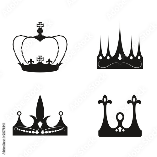 Vector Crown King black Prince Queen Icon