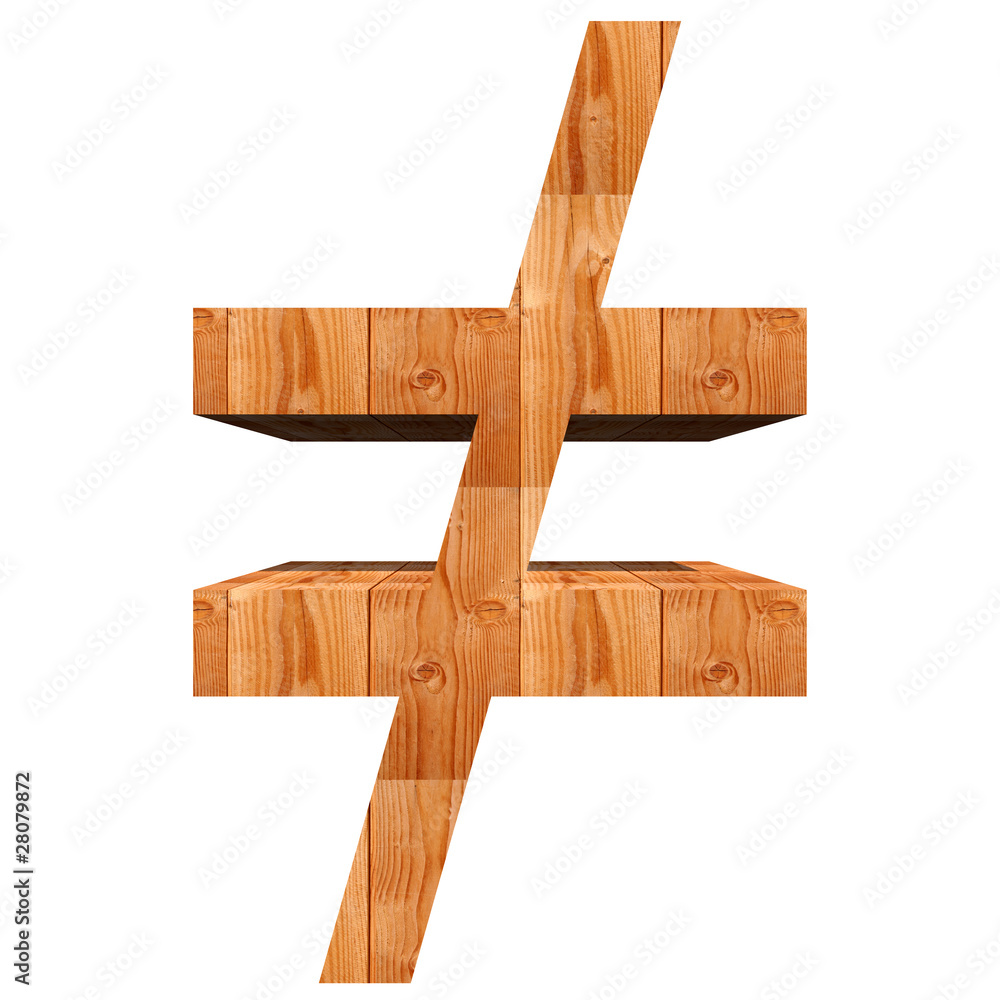 High resolution conceptual wood symbol isolated on white