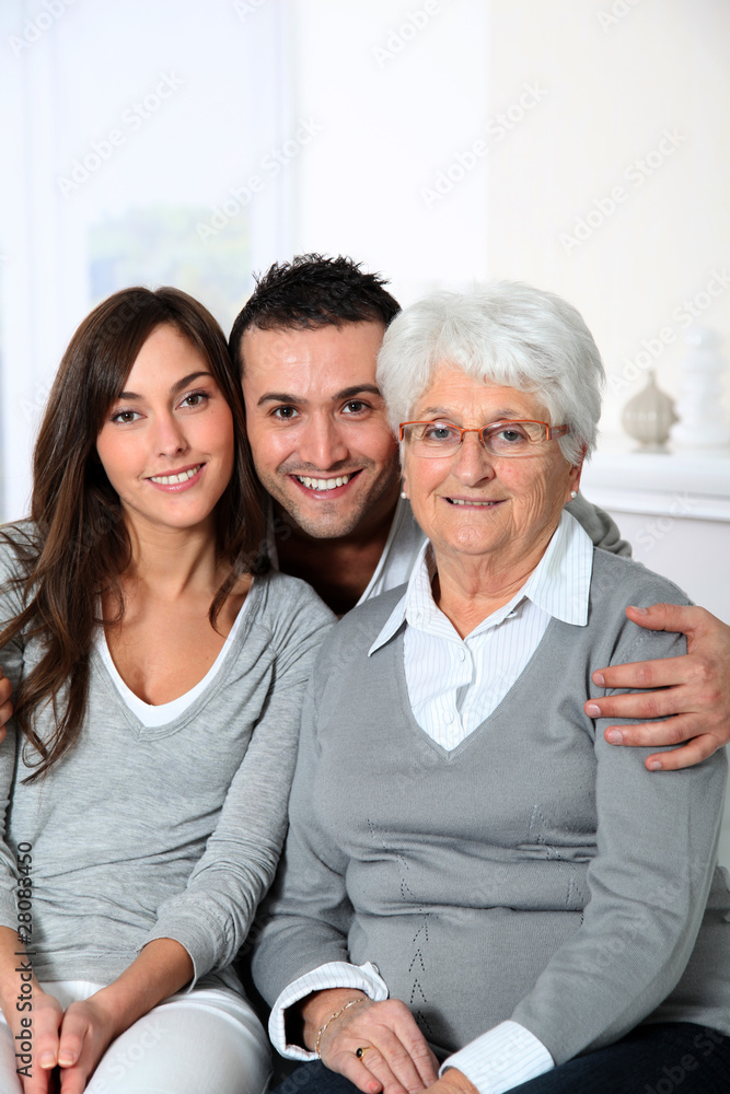 Portrait of grandmother with grandchildren Portrait of grandmother with grandchildren