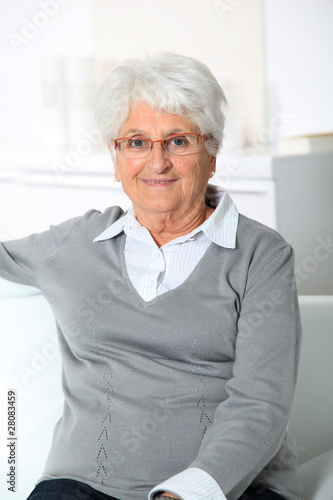 Closeup of smiling elderly woman