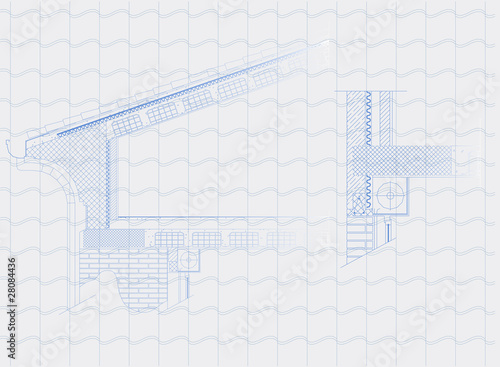 roof architectural detail, vector