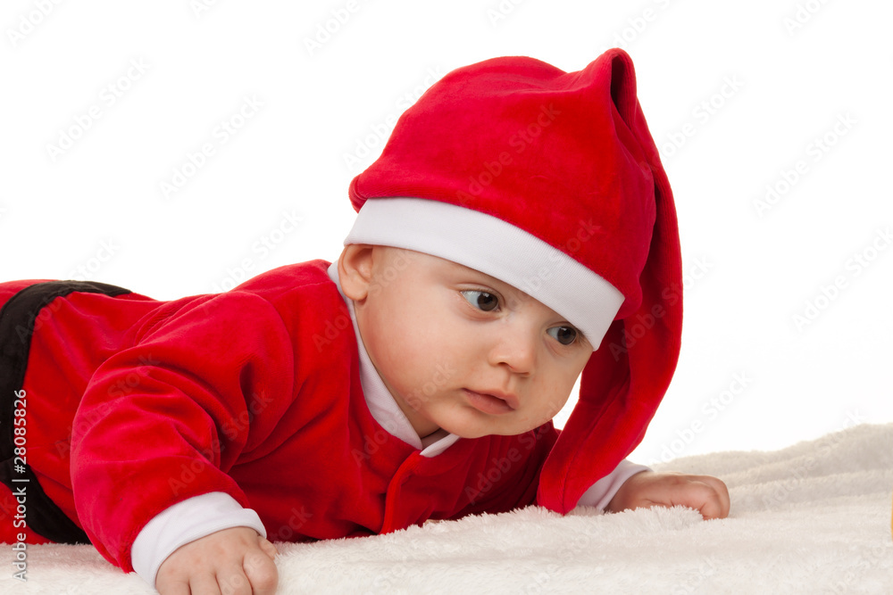 Kleines Baby als Weihnachtsmann Kleines Baby als Weihnachtsmann