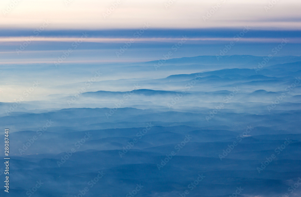 aerial view of the  Alps