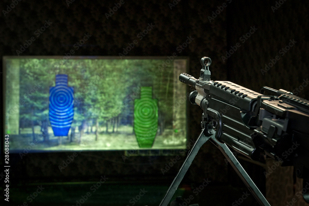 Fototapeta premium machinegun and two targets