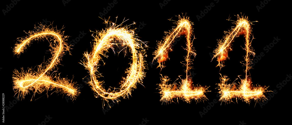 Digit 2 made of sparklers. Digit 2 made of sparklers.