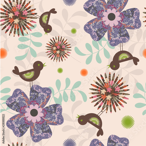 Stylish floral vector seamless pattern