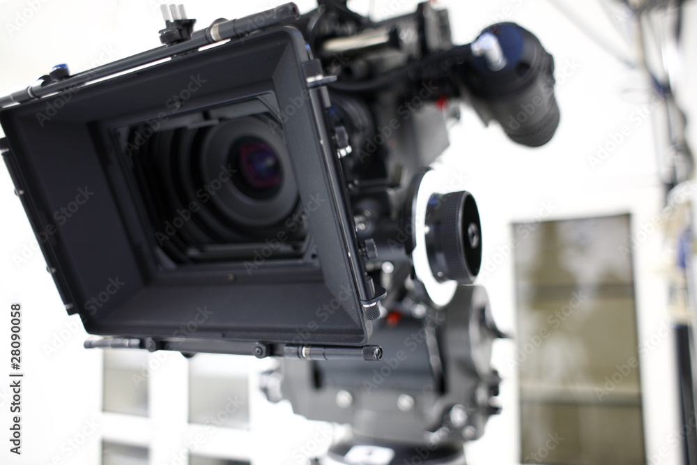 Digital movie camera on a set
