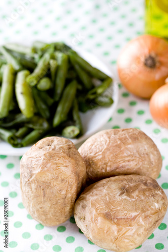 baked potatoes and french beans