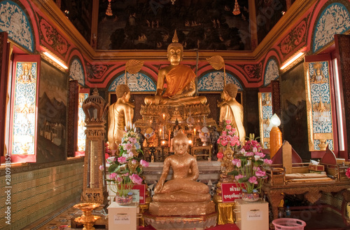 The old and new buddha statue.