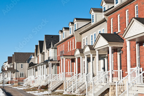 Wallpaper Mural Row of Recently Built Townhouses on a Suburban Street Torontodigital.ca