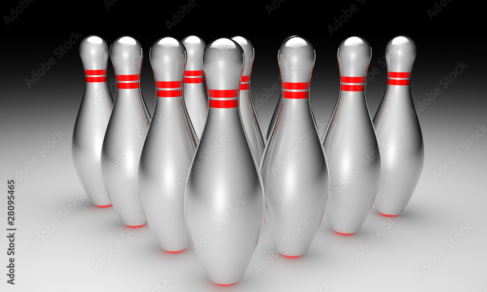 3d bowling on black background 3d bowling on black background
