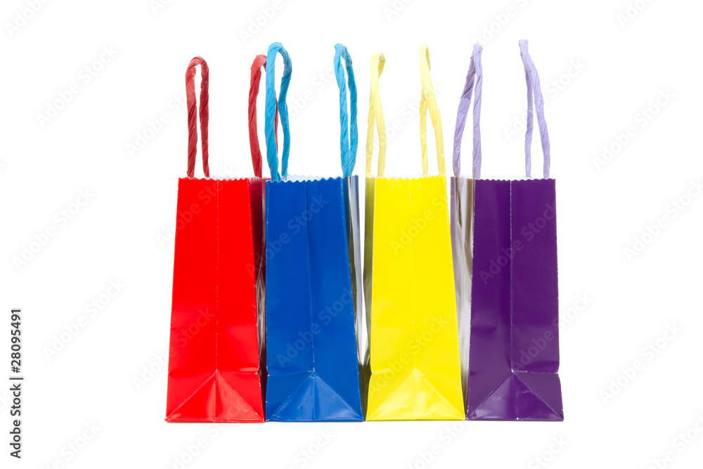 multi colored shopping bags