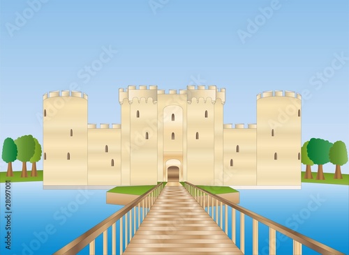 Bodiam castle in Sussex ( background on separate layer )