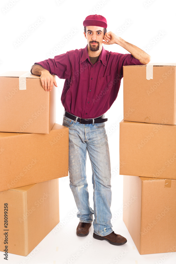 Delivery Boy with Boxes Delivery Boy with Boxes